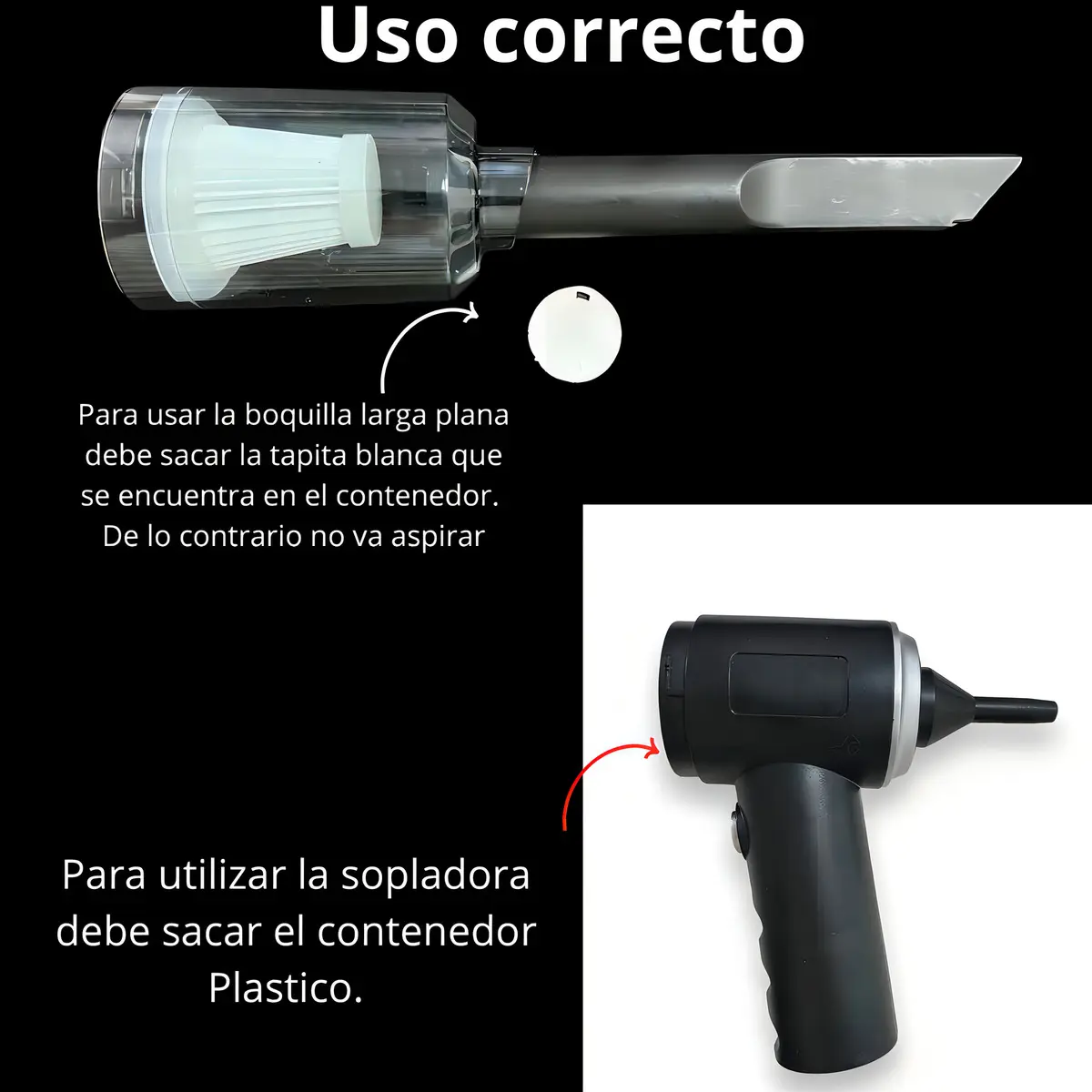 TurboVac™ 3 en 1 | Aspiradora Portátil para Auto, Hogar y Oficina