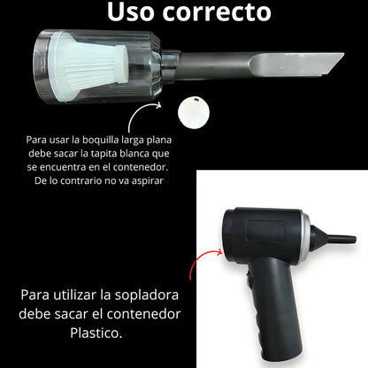 TurboVac™ 3 en 1 | Aspiradora Portátil para Auto, Hogar y Oficina